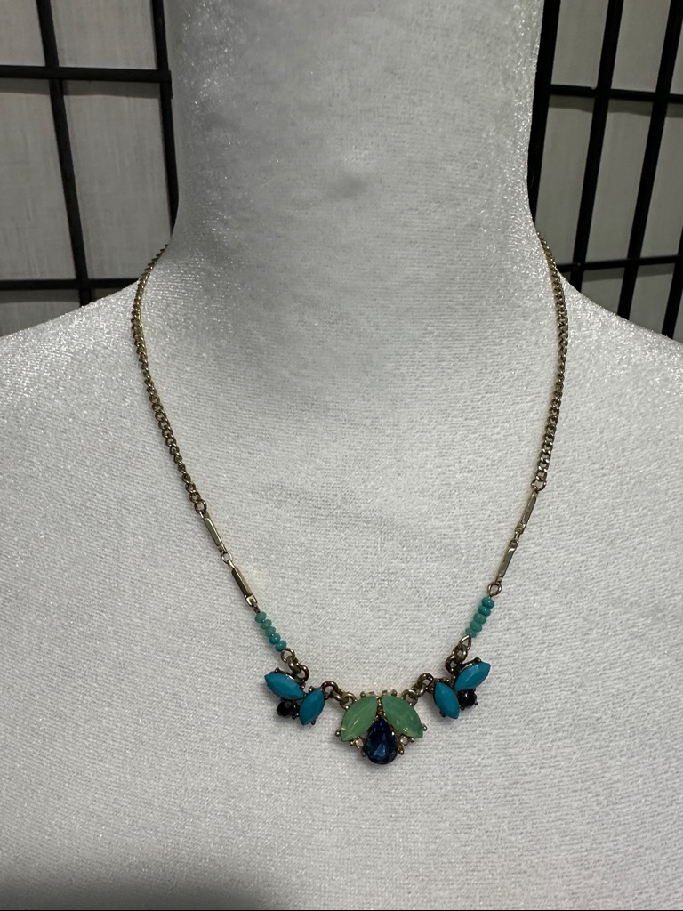 Turquoise Green Statement Necklace - Women Jewelry New Wrapped 25$